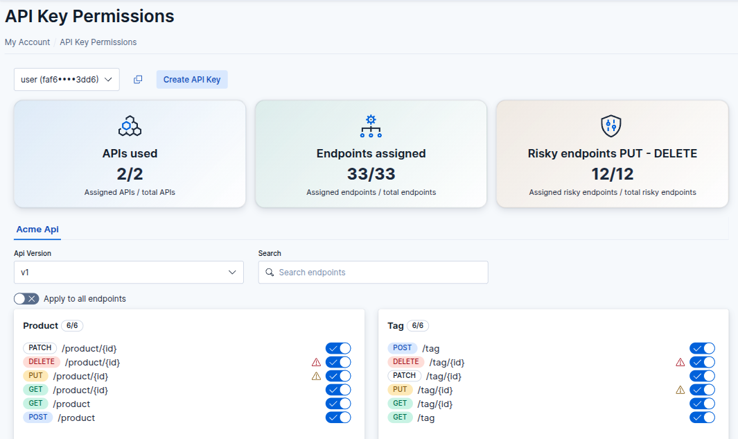 Generate scoped API keys